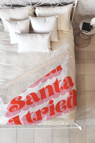 Emanuela Carratoni Dear Santa I tried Fleece Throw Blanket