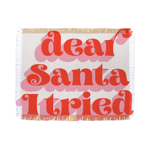 Emanuela Carratoni Dear Santa I tried Throw Blanket