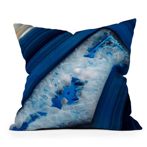 Emanuela Carratoni Deep Blue Agate Outdoor Throw Pillow