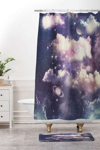 Emanuela Carratoni Deep Space Theme Shower Curtain And Mat