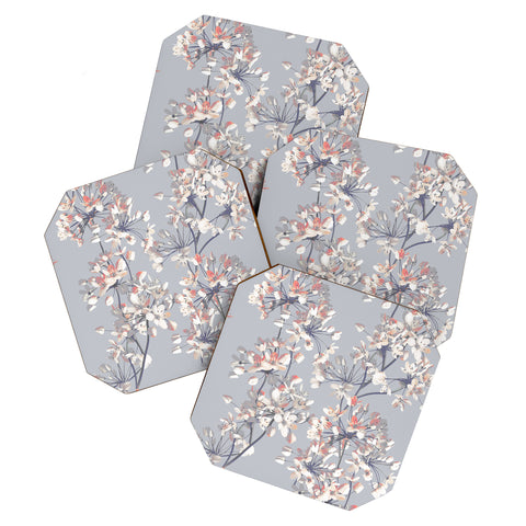 Emanuela Carratoni Delicate Floral Pattern Coaster Set