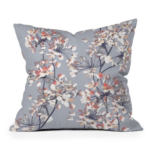 Emanuela Carratoni Delicate Floral Pattern Outdoor Throw Pillow