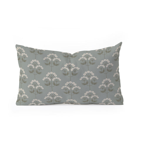 Emanuela Carratoni Delicate Little Flowers Oblong Throw Pillow
