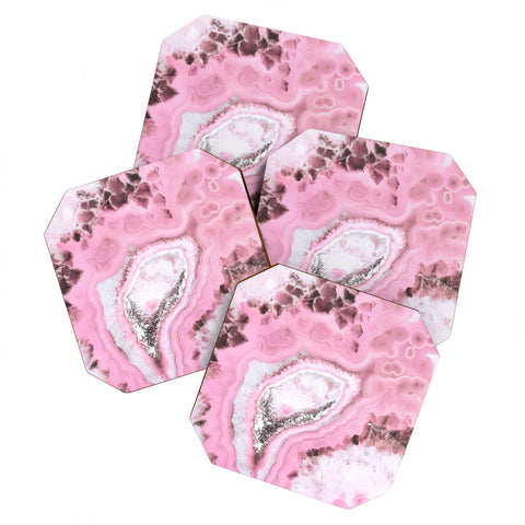 Emanuela Carratoni Delicate Pink Agate Coaster Set