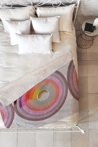 Emanuela Carratoni Desert Rainbow I Fleece Throw Blanket