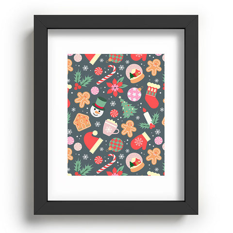 Emanuela Carratoni Ditsy Christmas Theme Recessed Framing Rectangle