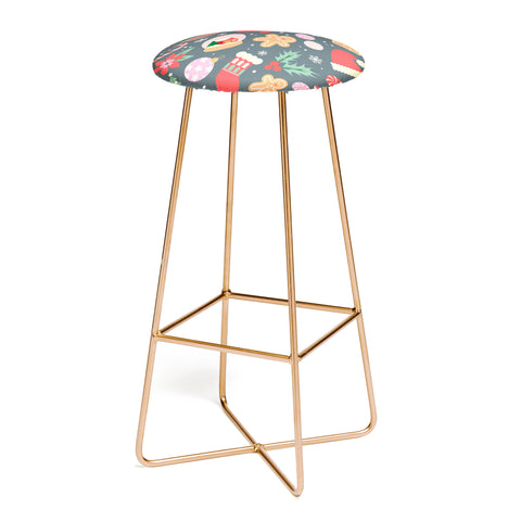 Emanuela Carratoni Ditsy Christmas Theme Bar Stool