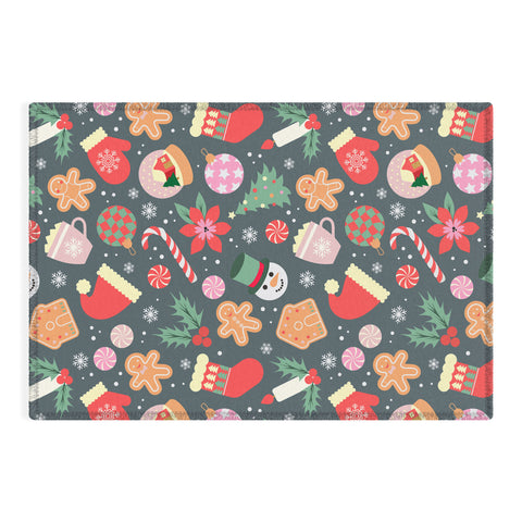 Emanuela Carratoni Ditsy Christmas Theme Outdoor Rug