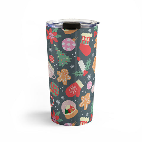 Emanuela Carratoni Ditsy Christmas Theme Travel Mug