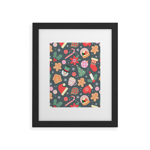 Emanuela Carratoni Ditsy Christmas Theme Framed Art Print