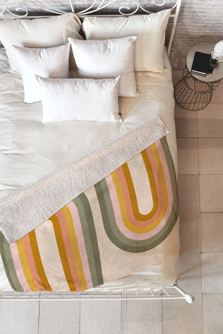 Emanuela Carratoni Double Spring Rainbow Fleece Throw Blanket