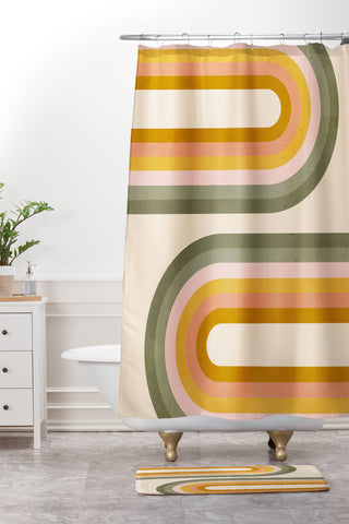 Emanuela Carratoni Double Spring Rainbow Shower Curtain And Mat