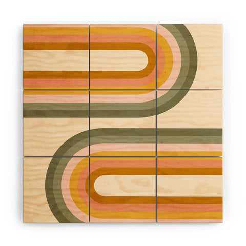 Emanuela Carratoni Double Spring Rainbow Wood Wall Mural