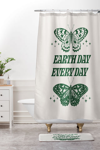 Emanuela Carratoni Earth Day Every Day Shower Curtain And Mat