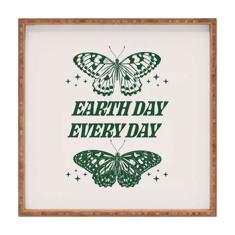 Emanuela Carratoni Earth Day Every Day Square Tray