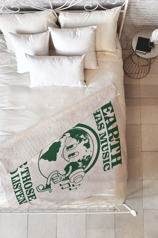 Emanuela Carratoni Earth Silent Disco Fleece Throw Blanket