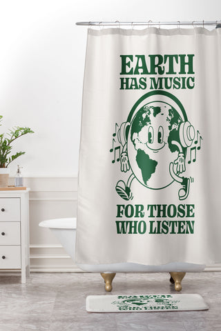 Emanuela Carratoni Earth Silent Disco Shower Curtain And Mat