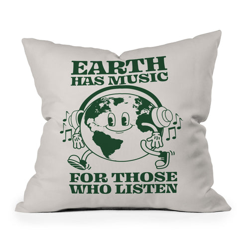Emanuela Carratoni Earth Silent Disco Outdoor Throw Pillow