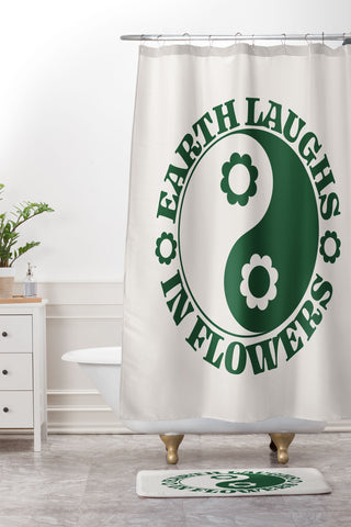 Emanuela Carratoni Eearth Laughs in Flowers Shower Curtain And Mat
