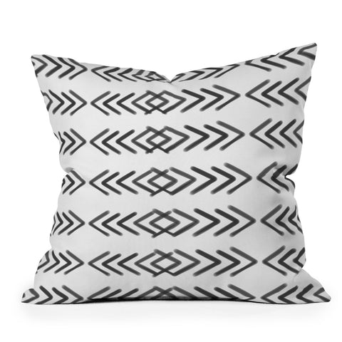 Emanuela Carratoni Ethnic Painted Pattern Outdoor Throw Pillow