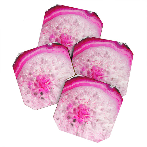Emanuela Carratoni Fashion Pink Agate Coaster Set