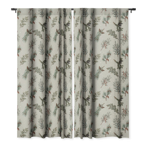 Emanuela Carratoni Festive Forest Blackout Window Curtain