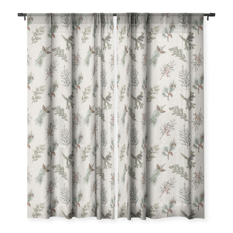 Emanuela Carratoni Festive Forest Sheer Window Curtain