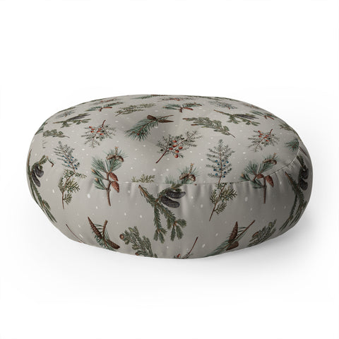 Emanuela Carratoni Festive Forest Floor Pillow Round