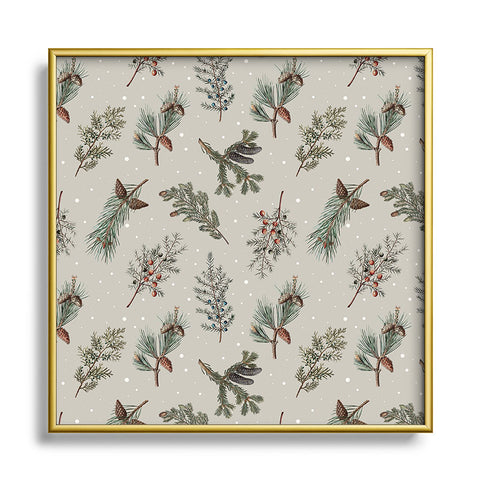 Emanuela Carratoni Festive Forest Square Metal Framed Art Print