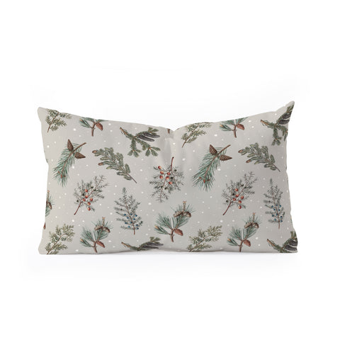Emanuela Carratoni Festive Forest Oblong Throw Pillow