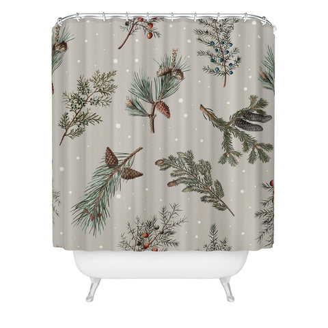 Emanuela Carratoni Festive Forest Shower Curtain