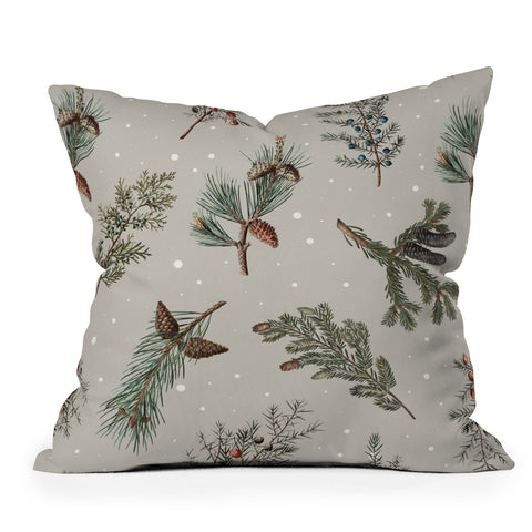 Emanuela Carratoni Festive Forest Throw Pillow