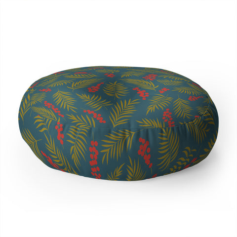 Emanuela Carratoni Festive Mistletoe Floor Pillow Round