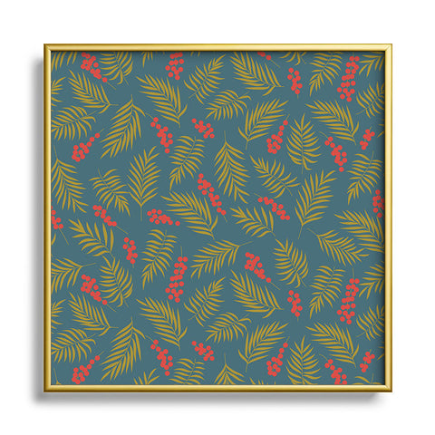 Emanuela Carratoni Festive Mistletoe Square Metal Framed Art Print