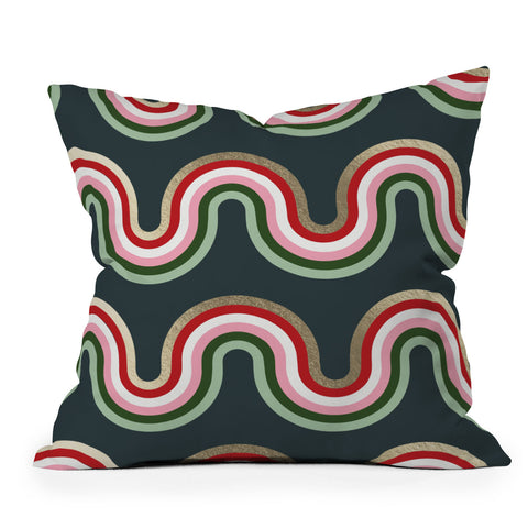 Emanuela Carratoni Festive Rainbow Outdoor Throw Pillow