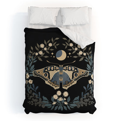 Emanuela Carratoni Floral Moth Duvet Cover