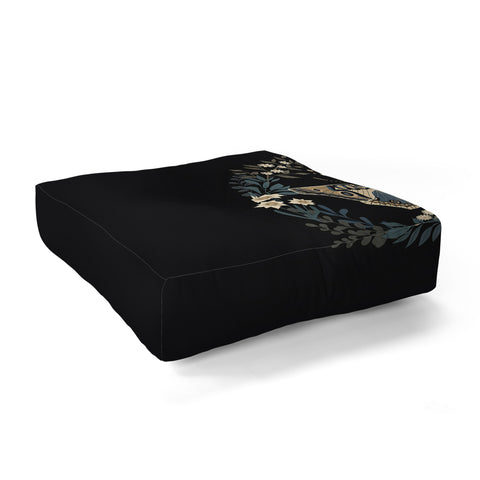 Emanuela Carratoni Floral Moth Floor Pillow Square