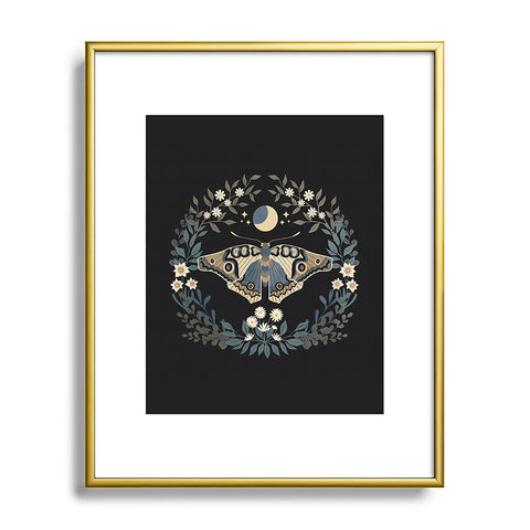 Emanuela Carratoni Floral Moth Metal Framed Art Print