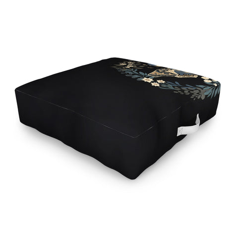 Emanuela Carratoni Floral Moth Outdoor Floor Cushion