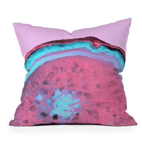 Emanuela Carratoni Fluo Agate Outdoor Throw Pillow