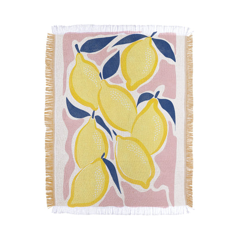 Emanuela Carratoni Fresh Lemons Throw Blanket