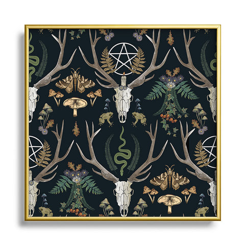 Emanuela Carratoni Full Moon Forest Square Metal Framed Art Print