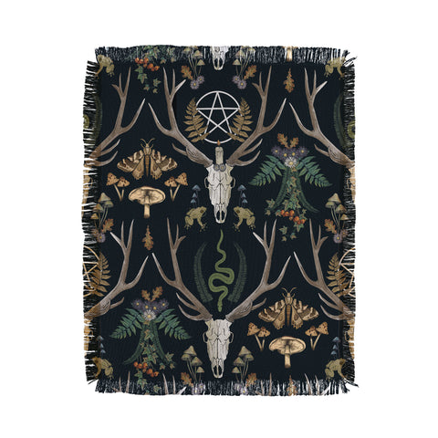 Emanuela Carratoni Full Moon Forest Throw Blanket