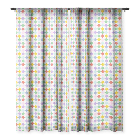 Emanuela Carratoni Funky Geometric Theme Sheer Window Curtain
