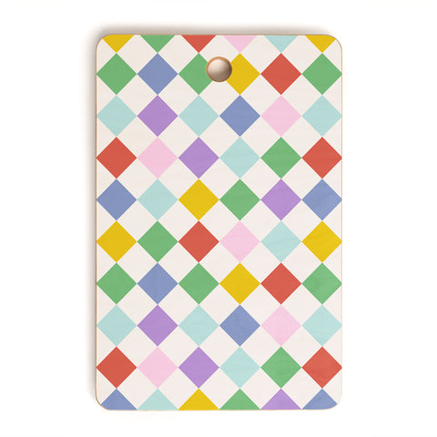 Emanuela Carratoni Funky Geometric Theme Cutting Board Rectangle