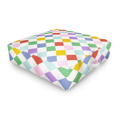 Emanuela Carratoni Funky Geometric Theme Outdoor Floor Cushion