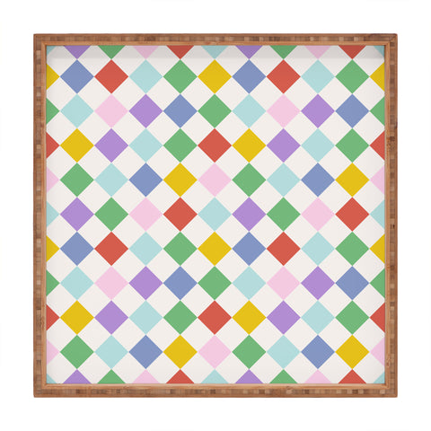 Emanuela Carratoni Funky Geometric Theme Square Tray