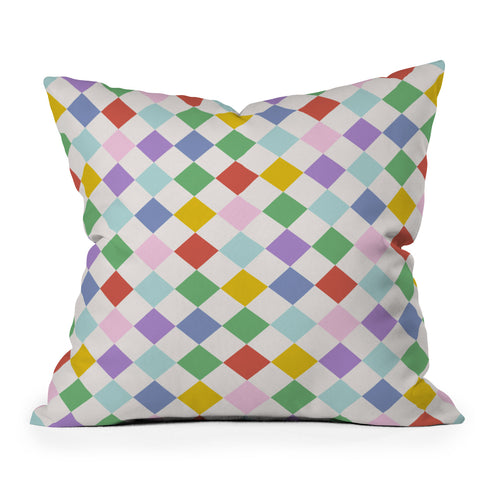 Emanuela Carratoni Funky Geometric Theme Throw Pillow