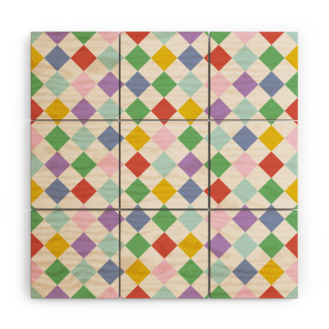 Emanuela Carratoni Funky Geometric Theme Wood Wall Mural