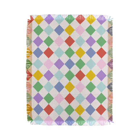 Emanuela Carratoni Funky Geometric Theme Throw Blanket